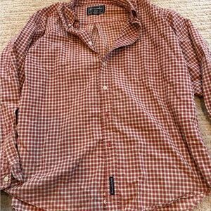 Vintage Abercrombie & Fitch Red and White Plaid Shirt 100% Rugged Holiday